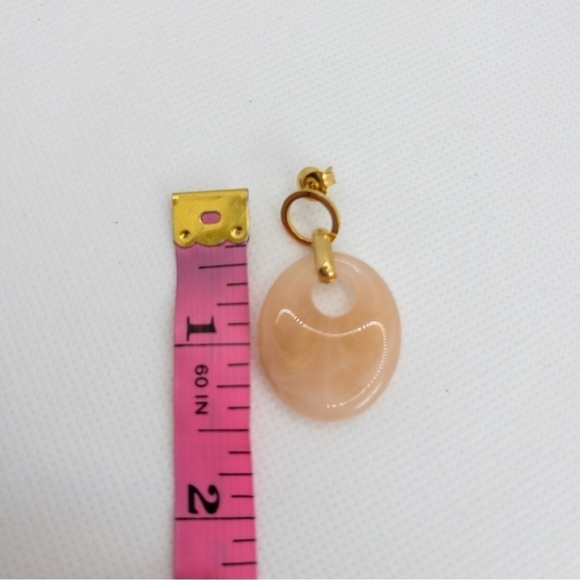 Amber Acrylic Oval Geometric Drop Earrings - Picture 6 of 8